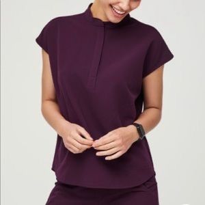 FIGS Deep Purple- Rafaela Top (XS) and High Waisted Zamora Jogger (XXS)